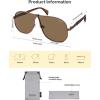 image:imageSOJOS Retro 70s Aviator Sunglasses for Women Men Trendy 2026 Oversized UV400 Metal Pilot Shades SJ1272Matte BrownBrown