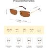 image:imageSOJOS Trendy Small Square Sunglasses Womens Retro Rimless Sun Glasses Vintage Narrow Shades SJ1280Gold  Brown Lens