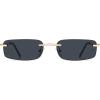 image:imageSOJOS Trendy Small Square Sunglasses Womens Retro Rimless Sun Glasses Vintage Narrow Shades SJ1280Gold  Grey Lens