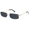 image:imageSOJOS Trendy Small Square Sunglasses Womens Retro Rimless Sun Glasses Vintage Narrow Shades SJ1280Gold  Grey Lens