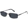 image:imageSOJOS Trendy Small Square Sunglasses Womens Retro Rimless Sun Glasses Vintage Narrow Shades SJ1280Shiny Black  Grey Lens