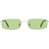 image:imageSOJOS Trendy Small Square Sunglasses Womens Retro Rimless Sun Glasses Vintage Narrow Shades SJ1280Silver  Green Lens