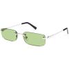 image:imageSOJOS Trendy Small Square Sunglasses Womens Retro Rimless Sun Glasses Vintage Narrow Shades SJ1280Silver  Green Lens