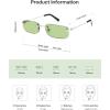 image:imageSOJOS Trendy Small Square Sunglasses Womens Retro Rimless Sun Glasses Vintage Narrow Shades SJ1280Silver  Green Lens