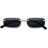 image:imageSOJOS Trendy Small Square Sunglasses Womens Retro Rimless Sun Glasses Vintage Narrow Shades SJ1280Gold  Grey Lens