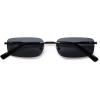image:imageSOJOS Trendy Small Square Sunglasses Womens Retro Rimless Sun Glasses Vintage Narrow Shades SJ1280Shiny Black  Grey Lens