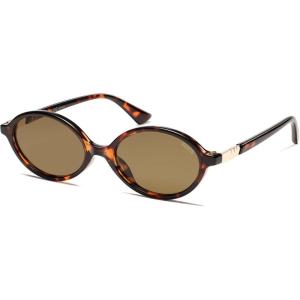 image:imageSOJOS Polarized Retro Oval Sunglasses for Women Chic Vintage 90s Y2K Sunnies UV400 Trendy Designer Sun Glasses SJ2703Brown TortoiseBrown