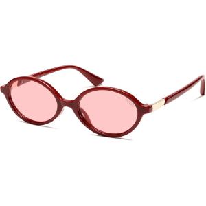 image:imageSOJOS Polarized Retro Oval Sunglasses for Women Chic Vintage 90s Y2K Sunnies UV400 Trendy Designer Sun Glasses SJ2703RedLight Red