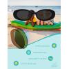 image:imageSOJOS Ocean Collection Retro Oval Polarized Sunglasses for Kids Girls Boys Recycled Plastic Frame Sunlight SBlackGrey