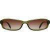 image:imageSOJOS Ocean Collection Retro Rectangular Polarized Sunglasses for Women Men Narrow 90s Square Shades CarapaceGreenBraun