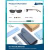 image:imageSOJOS Ocean Collection Retro Rectangular Polarized Sunglasses for Women Men Narrow 90s Square Shades CarapaceTortoiseGrey