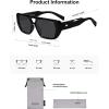 image:imageSOJOS Retro Flat Top Double Bridge Square Polarized Sunglasses for Women Men UV400 Designer Pilot Shades SJ2686Black FrameGrey Lens