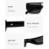 image:imageSOJOS Retro Flat Top Double Bridge Square Polarized Sunglasses for Women Men UV400 Designer Pilot Shades SJ2686Black FrameGrey Lens