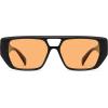 image:imageSOJOS Retro Flat Top Double Bridge Square Polarized Sunglasses for Women Men UV400 Designer Pilot Shades SJ2686Black FrameYellow Lens