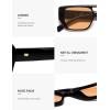 image:imageSOJOS Retro Flat Top Double Bridge Square Polarized Sunglasses for Women Men UV400 Designer Pilot Shades SJ2686Black FrameYellow Lens