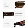 image:imageSOJOS Retro Flat Top Double Bridge Square Polarized Sunglasses for Women Men UV400 Designer Pilot Shades SJ2686Brown Tortoise FrameBrown Lens