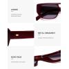 image:imageSOJOS Retro Flat Top Double Bridge Square Polarized Sunglasses for Women Men UV400 Designer Pilot Shades SJ2686Red FrameGrry Grading Lens