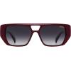 image:imageSOJOS Retro Flat Top Double Bridge Square Polarized Sunglasses for Women Men UV400 Designer Pilot Shades SJ2686Red FrameGrry Grading Lens