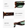 image:imageSOJOS Retro Flat Top Double Bridge Square Polarized Sunglasses for Women Men UV400 Designer Pilot Shades SJ2686Tortoise FrameLight Green Lens