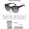 image:imageSOJOS Trendy Square Oversized Polarized Sunglasses for Women Retro Womens Shade SJ2682Black Frame Grey Lens