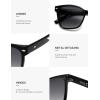 image:imageSOJOS Trendy Square Oversized Polarized Sunglasses for Women Retro Womens Shade SJ2682Black Frame Grey Lens