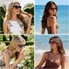 image:imageSOJOS Trendy Square Oversized Polarized Sunglasses for Women Retro Womens Shade SJ2682Brown Frame Brown Lens