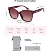 image:imageSOJOS Trendy Square Oversized Polarized Sunglasses for Women Retro Womens Shade SJ2682Dark Red Frame Red Grading Lens