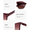 image:imageSOJOS Trendy Square Oversized Polarized Sunglasses for Women Retro Womens Shade SJ2682Dark Red Frame Red Grading Lens