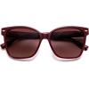 image:imageSOJOS Trendy Square Oversized Polarized Sunglasses for Women Retro Womens Shade SJ2682Dark Red Frame Red Grading Lens