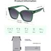 image:imageSOJOS Trendy Square Oversized Polarized Sunglasses for Women Retro Womens Shade SJ2682Green Frame Grey Grading Lens