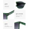 image:imageSOJOS Trendy Square Oversized Polarized Sunglasses for Women Retro Womens Shade SJ2682Green Frame Grey Grading Lens