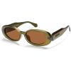 image:imageSOJOS Ocean Collection Retro Oval Polarized Sunglasses for Kids Girls Boys Recycled Plastic Frame Sunlight SOlive GreenBrown