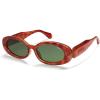 image:imageSOJOS Ocean Collection Retro Oval Polarized Sunglasses for Kids Girls Boys Recycled Plastic Frame Sunlight STortoiseGreen