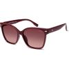 image:imageSOJOS Trendy Square Oversized Polarized Sunglasses for Women Retro Womens Shade SJ2682Dark Red Frame Red Grading Lens