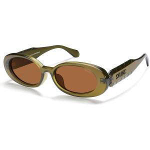 image:imageSOJOS Ocean Collection Retro Oval Polarized Sunglasses for Kids Girls Boys Recycled Plastic Frame Sunlight SOlive GreenBrown