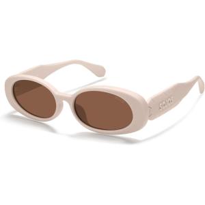 image:imageSOJOS Ocean Collection Retro Oval Polarized Sunglasses for Kids Girls Boys Recycled Plastic Frame Sunlight SWhiteBrown