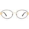 image:imageSOJOS Retro Oval Blue Light Blocking Glasses for WomenTrendy Blue Light Computer Glasses Metal Frame Eyewear SJ5434BDemigold