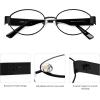 image:imageSOJOS Retro Oval Blue Light Blocking Glasses for WomenTrendy Blue Light Computer Glasses Metal Frame Eyewear SJ5434BMatt Black