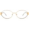 image:imageSOJOS Retro Oval Blue Light Blocking Glasses for WomenTrendy Blue Light Computer Glasses Metal Frame Eyewear SJ5434BShiny Gold