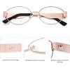 image:imageSOJOS Retro Oval Blue Light Blocking Glasses for WomenTrendy Blue Light Computer Glasses Metal Frame Eyewear SJ5434BShiny Rose Gold