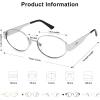 image:imageSOJOS Retro Oval Blue Light Blocking Glasses for WomenTrendy Blue Light Computer Glasses Metal Frame Eyewear SJ5434BShiny Silver