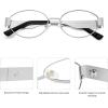 image:imageSOJOS Retro Oval Blue Light Blocking Glasses for WomenTrendy Blue Light Computer Glasses Metal Frame Eyewear SJ5434BShiny Silver