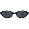 image:imageSOJOS Ocean Collection Retro Oval Polarized Sunglasses for Women Men Lightweight Narrow Shades StellarBlackGrey