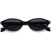 image:imageSOJOS Ocean Collection Retro Oval Polarized Sunglasses for Women Men Lightweight Narrow Shades StellarBlackGrey