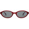 image:imageSOJOS Ocean Collection Retro Oval Polarized Sunglasses for Women Men Lightweight Narrow Shades StellarRedGrey