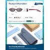 image:imageSOJOS Ocean Collection Retro Oval Polarized Sunglasses for Women Men Lightweight Narrow Shades StellarRedGrey