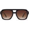 image:imageSOJOS Retro Thick Polarized Aviator Sunglasses for Women Men Large Trendy Bold Square Pilot Shades SJ2385BlackReddish Brown Gradient
