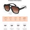 image:imageSOJOS Retro Thick Polarized Aviator Sunglasses for Women Men Large Trendy Bold Square Pilot Shades SJ2385BlackReddish Brown Gradient