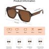 image:imageSOJOS Retro Thick Polarized Aviator Sunglasses for Women Men Large Trendy Bold Square Pilot Shades SJ2385Dark BrownBrown