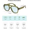 image:imageSOJOS Retro Thick Polarized Aviator Sunglasses for Women Men Large Trendy Bold Square Pilot Shades SJ2385Light GreenLight Green Light Tint Lowpolarization